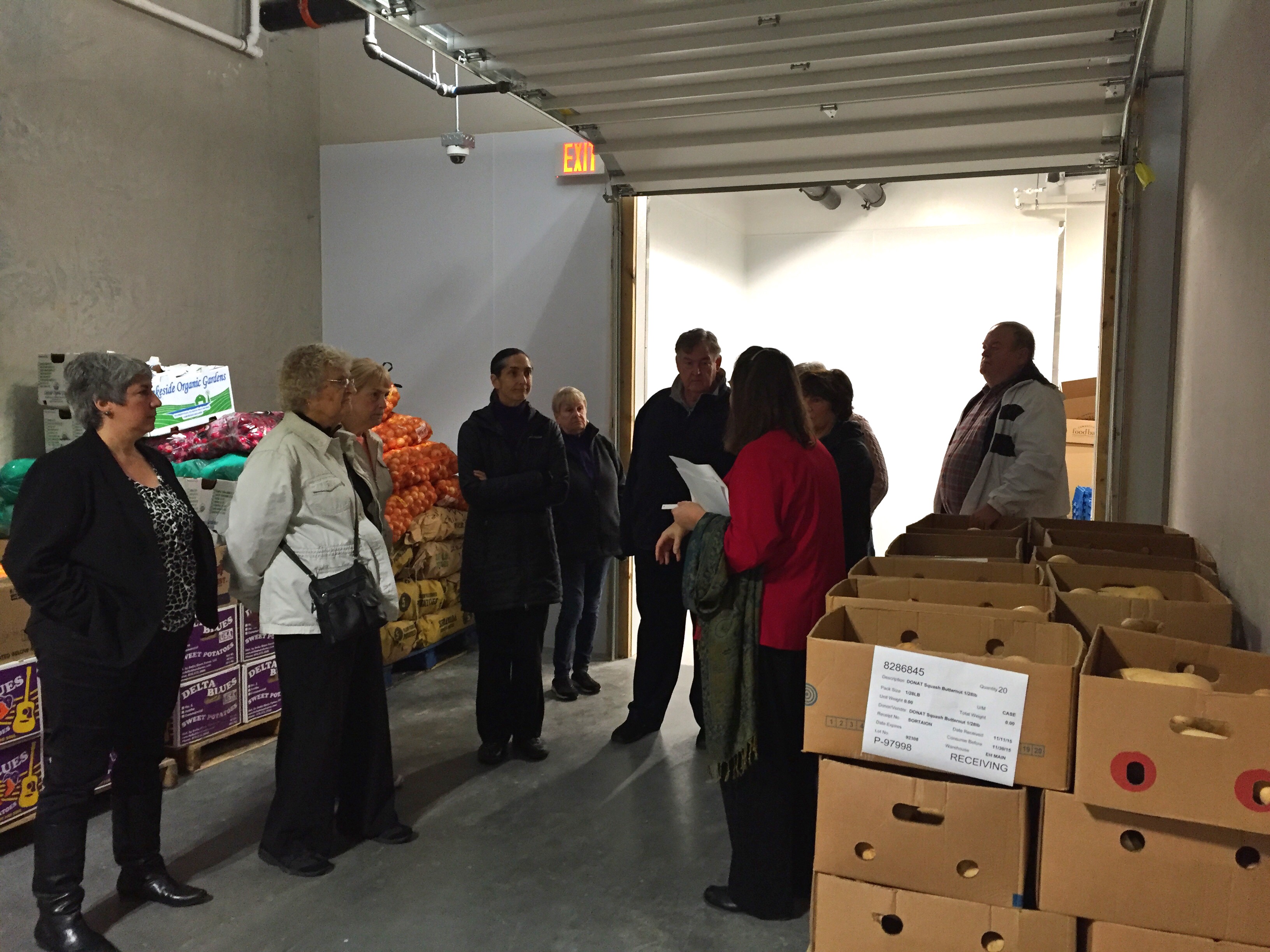 Visiting member programs get a glimpse of one of the cold storage spaces in our new distribution center. The increased storage capacity allows the Connecticut Food Bank to source more food and more types of food that we can distribute to member programs feeding the hungry in communities we serve.