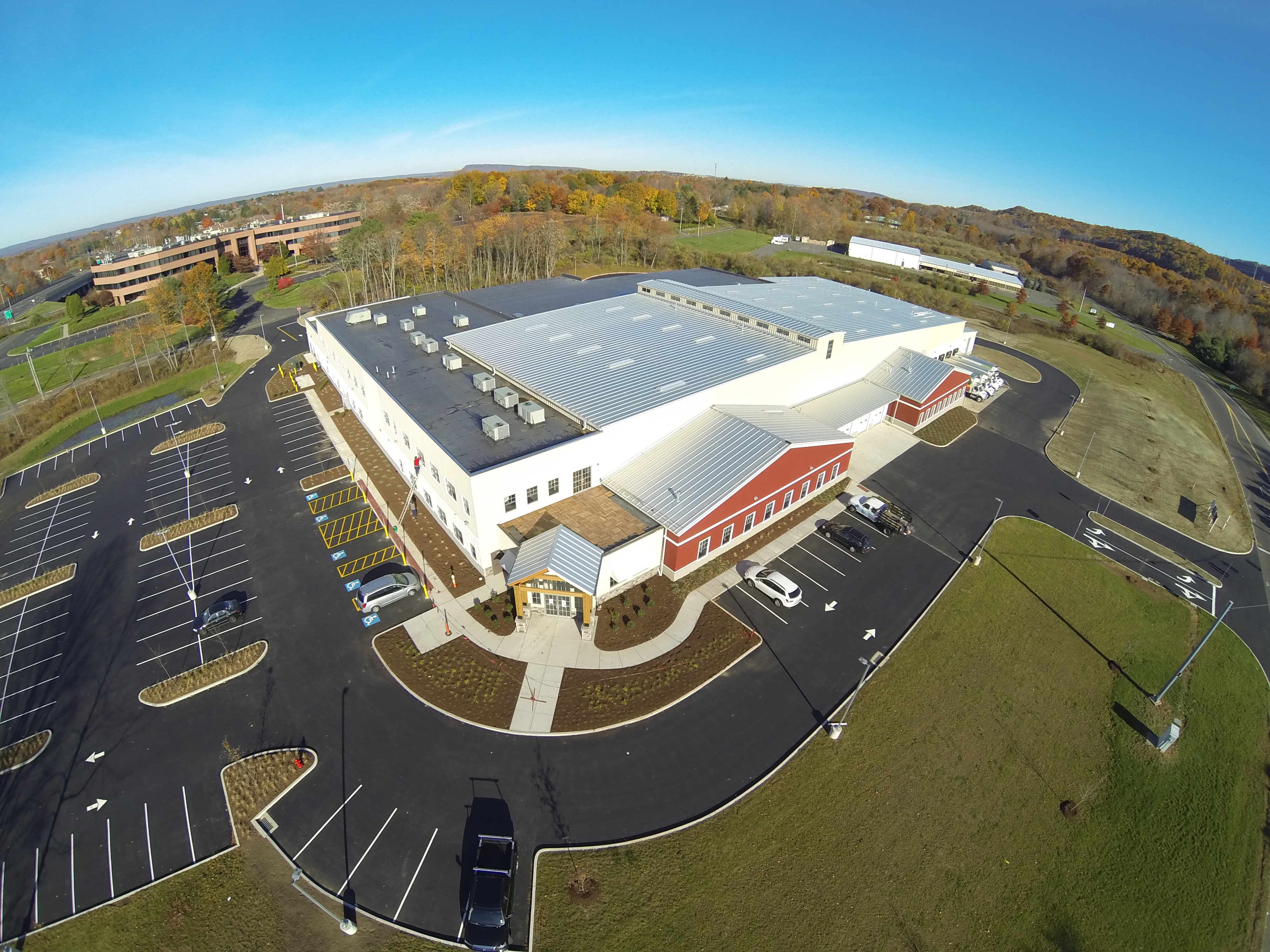 An aerial view of the new Connecticut Food Bank headquarters and distribution center in Wallingford.