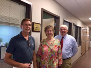 left to right: Jim Watson, President, Watson Foods; Nancy Carrington, former CEO, Connecticut Food Bank; Bernie Beadreau, CEO, Connecticut Food Bank are pictured outside the Nancy Carrington CEO Office.